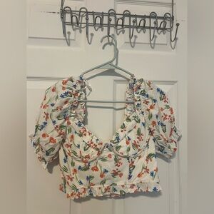 Astr Floral Puff Sleeve Top